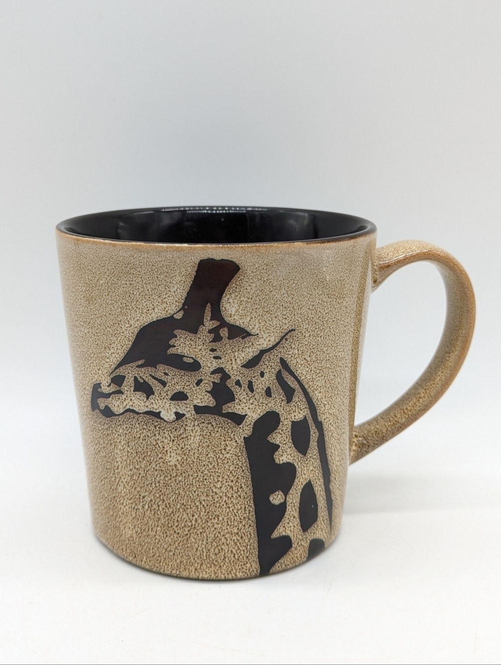 Vintage Brown Ceramic Giraffe Coffee Mug